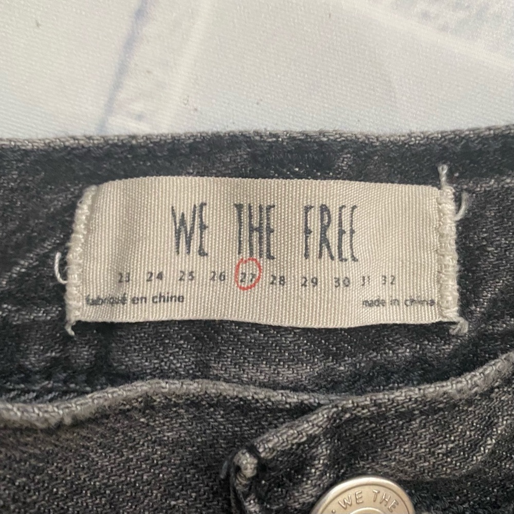 Free People We The Free Gray Faded Denim Cutoff Jean Shorts - Picture 7 of 8